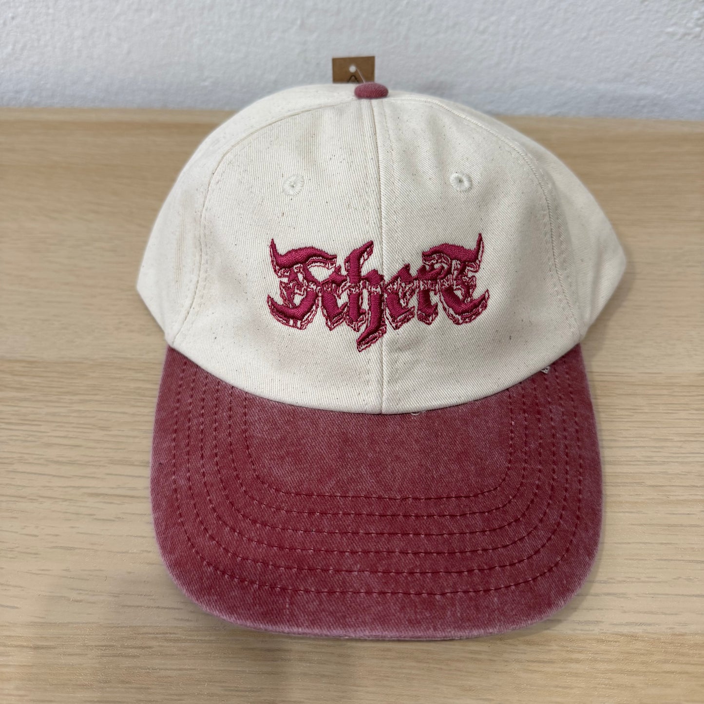 dad cap "LOGO by Serus" washed red/natural